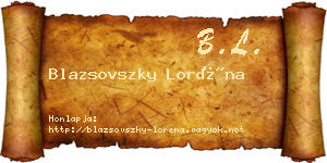 Blazsovszky Loréna névjegykártya